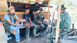 Wujudkan Kemanunggalan, Satgas TMMD Lakukan Komsos Bersama Warga Desa Kute Keramil