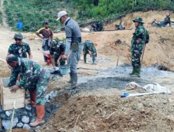 Satgas TMMD Kodim 0106/Aceh Tengah Pastikan Gorong-Gorong Tahan Lama Lewat Pembuatan Leneng