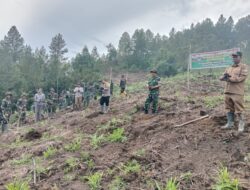Ratusan Bibit Durian dan Alpukat Ditanam Satgas TMMD Bersama Masyarakat Aceh Tengah