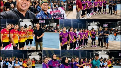 Meriah! Menthobi Raya Cup 2026 Ditutup Camat Syahruni, Penonton ‘Nyawer’ Rp1 Juta per Smash di Final