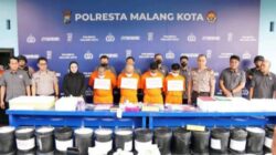 Satresnarkoba Polresta Malang Kota Berhasil Bongkar Jaringan Narkoba, Sita 3,2 Kg Sabu dan 2.480 Butir Ekstasi