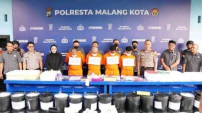 Satresnarkoba Polresta Malang Kota Berhasil Bongkar Jaringan Narkoba, Sita 3,2 Kg Sabu dan 2.480 Butir Ekstasi